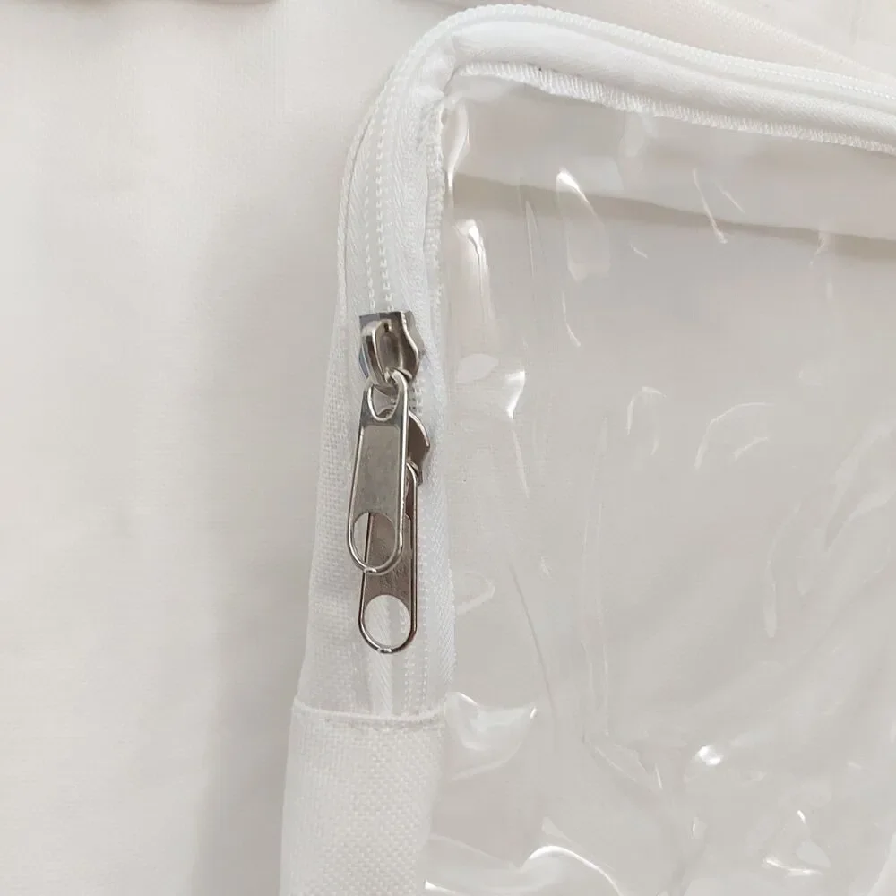 Double Sided Hanging Closet Organizer Storage Bag White 22in x 47in